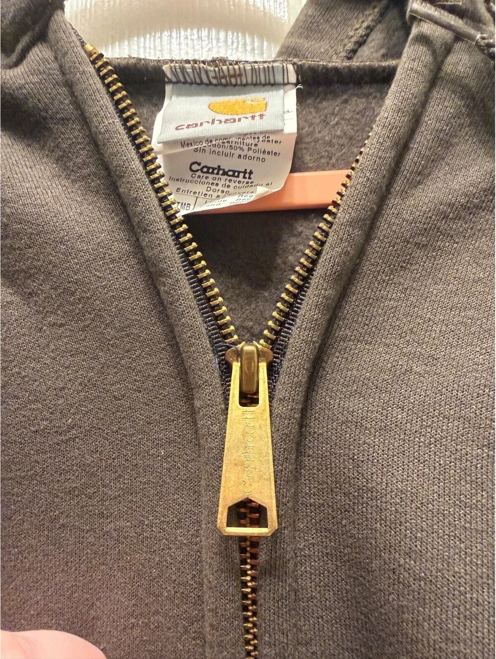Carhartt K122 Timber Brown Midnight Full Zip Hooded Sweatshirt Hoodie Large